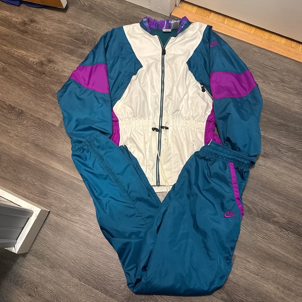 Nike Teal Purple White Colorblock Women's Tracksuit